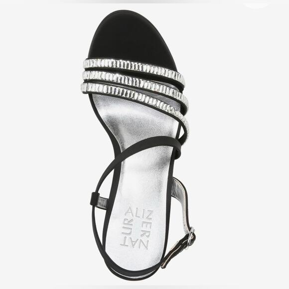 Naturalizer Kimberly 2 Rhinestone Strappy Heels | NWT | Black & Silver - Picture 5 of 10